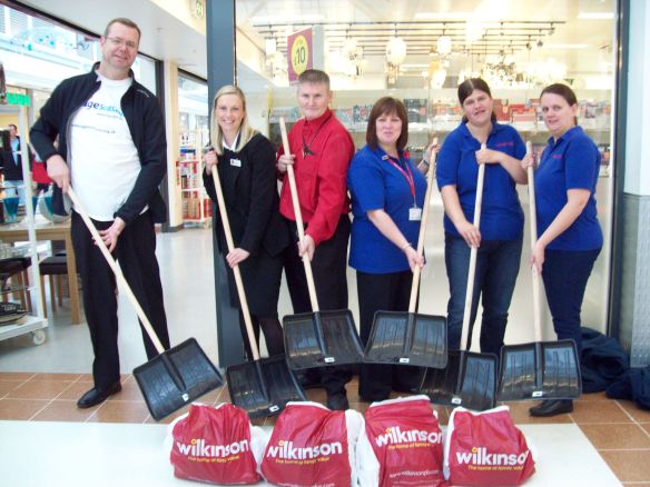 Wilkinson Livingston donate snow shovels