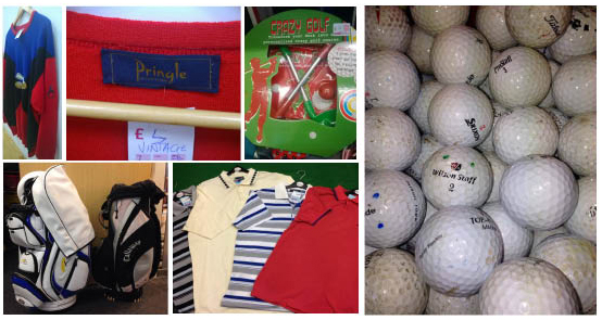 Vintage Golfing gear from Age Scotland's Charity shops